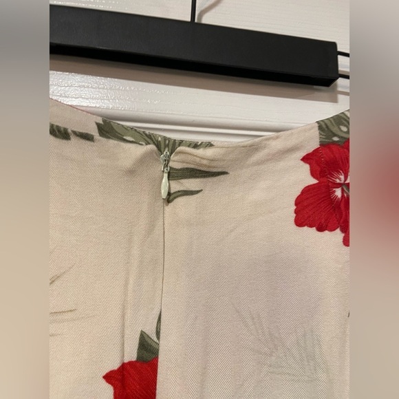 Jamaica Bay Cream Pink Tropical Floral Print Skort Size Zip Flowy Beachy Size 8 - Picture 2 of 8
